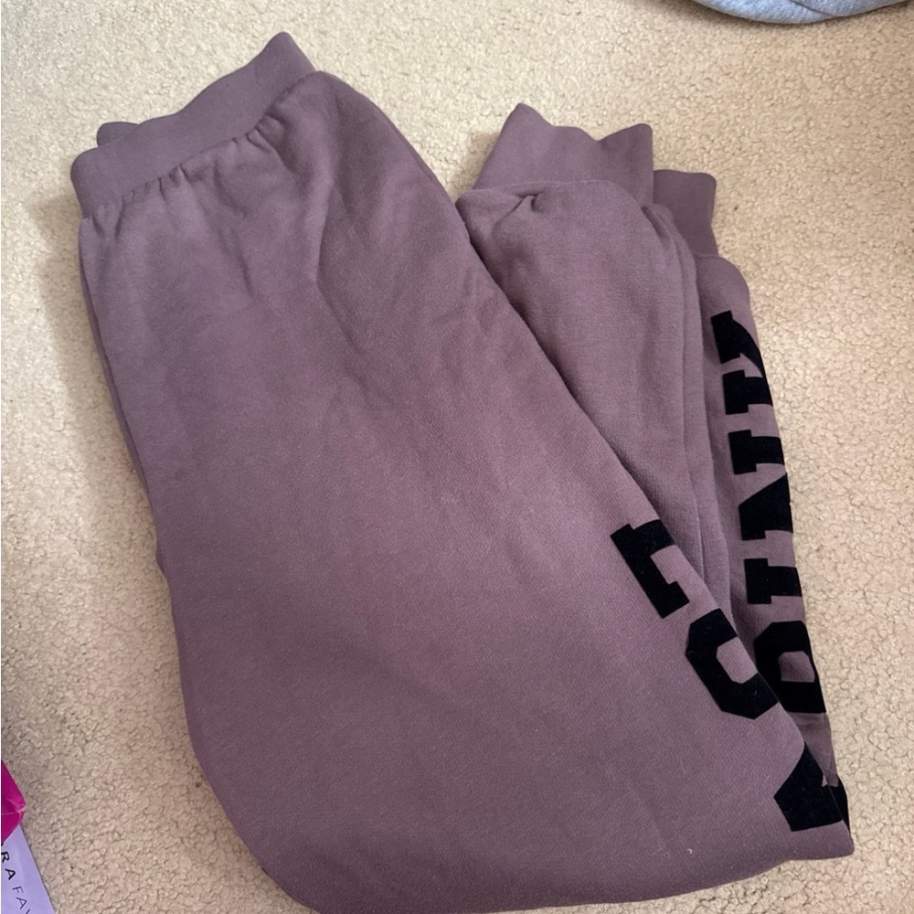 Victoria's Secret Brown Joggers with Black Lettering